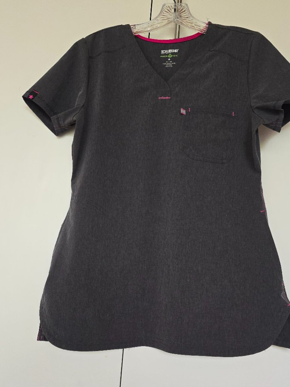 nwot Scrubstar Henley Gray Top